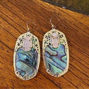 Kendra Scott Abalone and Gold Earrings